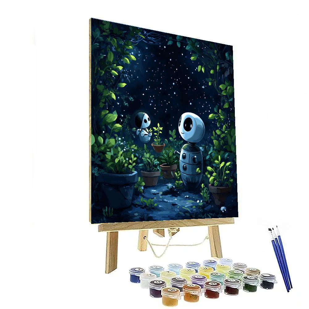 WALL E And Eve Orbital Garden Surprise Paint by numbers art