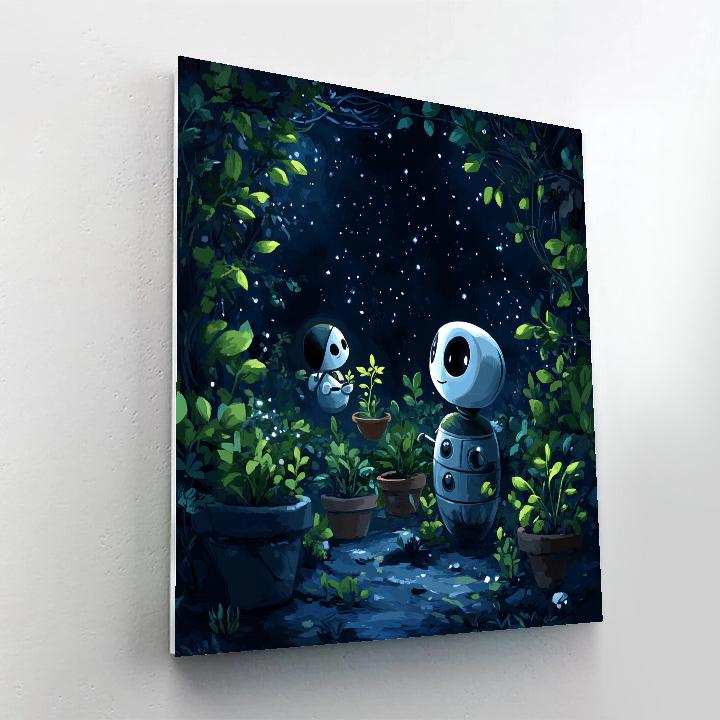 WALL E And Eve Orbital Garden Surprise Paint by numbers art