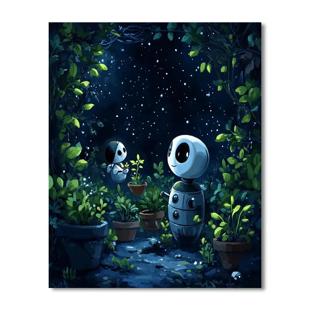 WALL E And Eve Orbital Garden Surprise Paint by numbers art