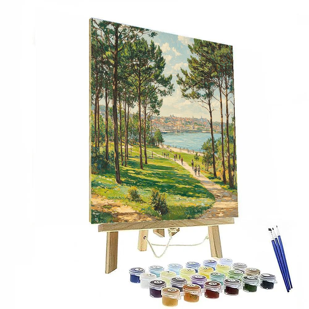 Clifftop Skyline View From Parque Da Cidade Porto Portugal Number painting