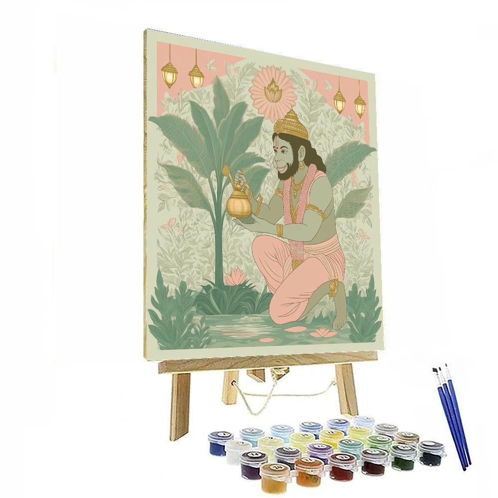 Garden Of Echoes With Hanuman Number painting