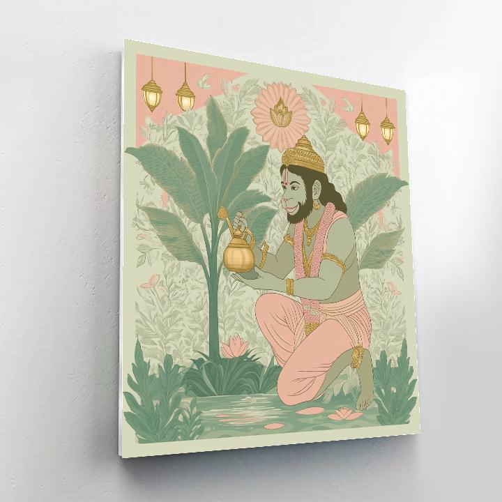 Garden Of Echoes With Hanuman Number painting