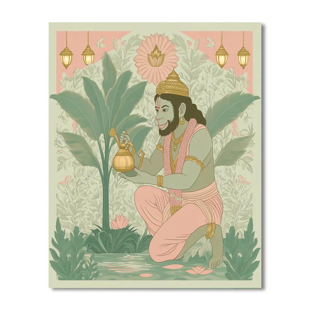 Garden Of Echoes With Hanuman Number painting