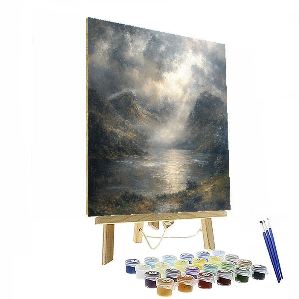 JMW Turner Inspired Storm Over Mountain Lake paint by numbers
