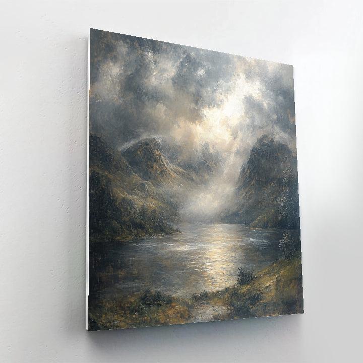 JMW Turner Inspired Storm Over Mountain Lake paint by numbers