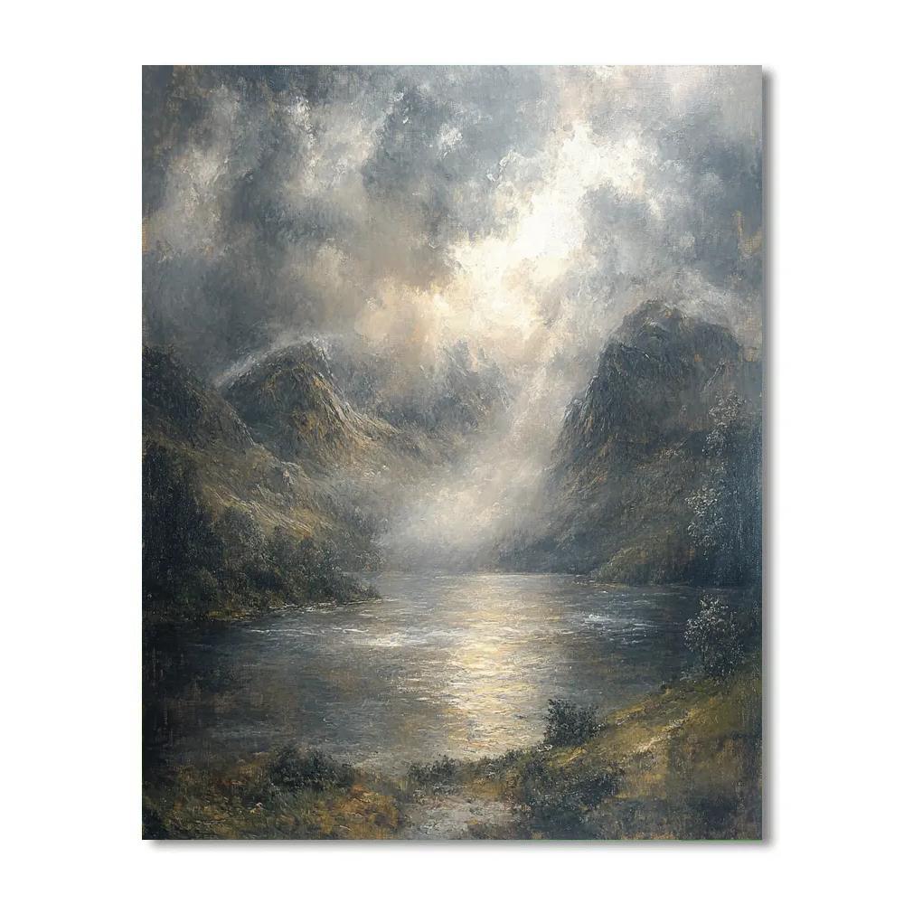 JMW Turner Inspired Storm Over Mountain Lake paint by numbers