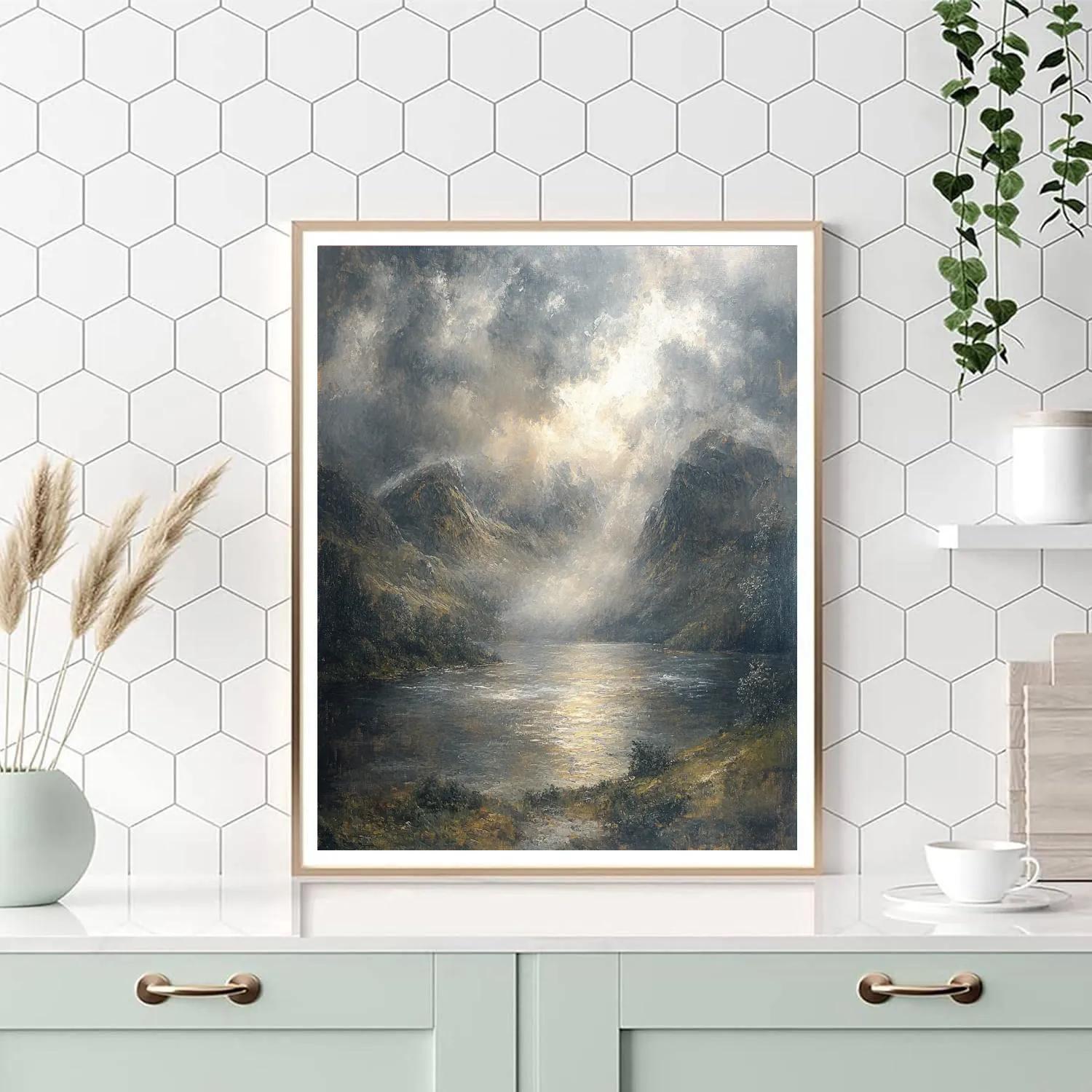 JMW Turner Inspired Storm Over Mountain Lake paint by numbers