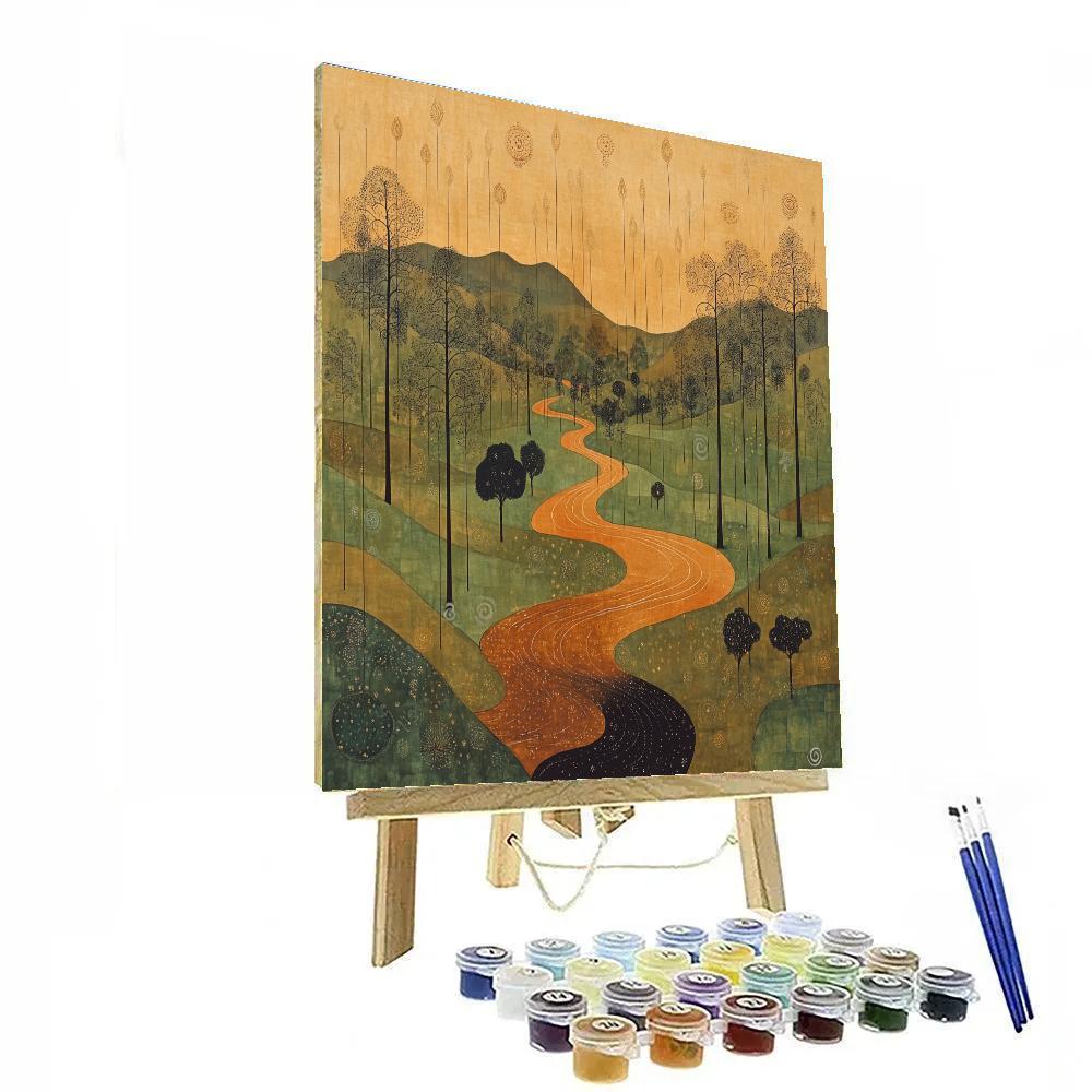 Nandalal Bose Inspired Monsoon Raga Spirals Numbered painting kits