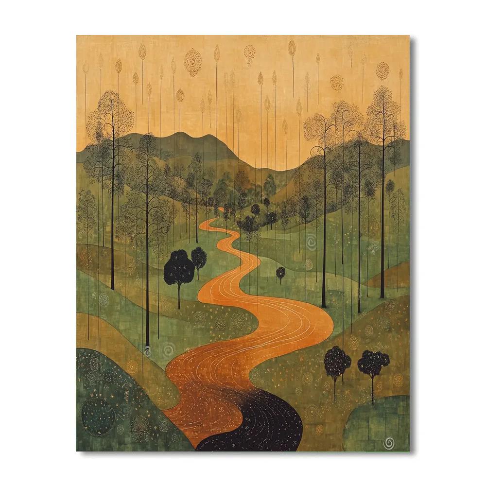 Nandalal Bose Inspired Monsoon Raga Spirals Numbered painting kits