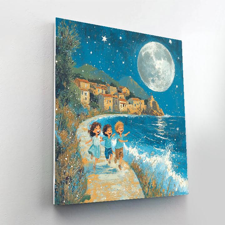 Luca Paguro And Alberto Seaside Moon Tide Race paint by numbers