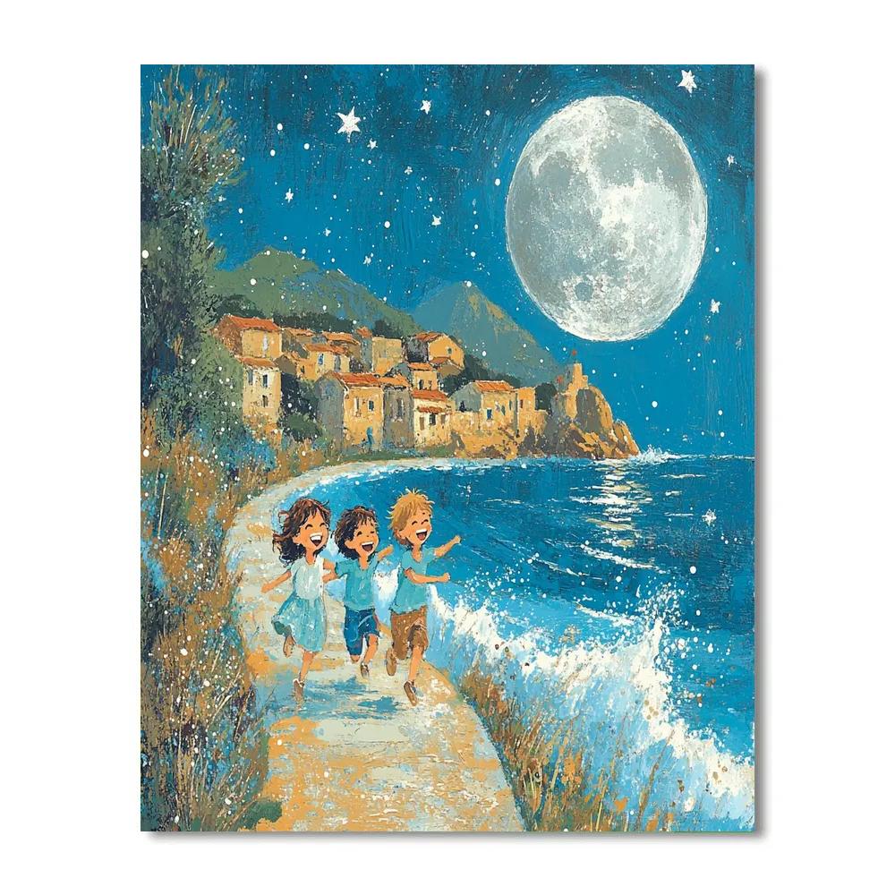 Luca Paguro And Alberto Seaside Moon Tide Race paint by numbers