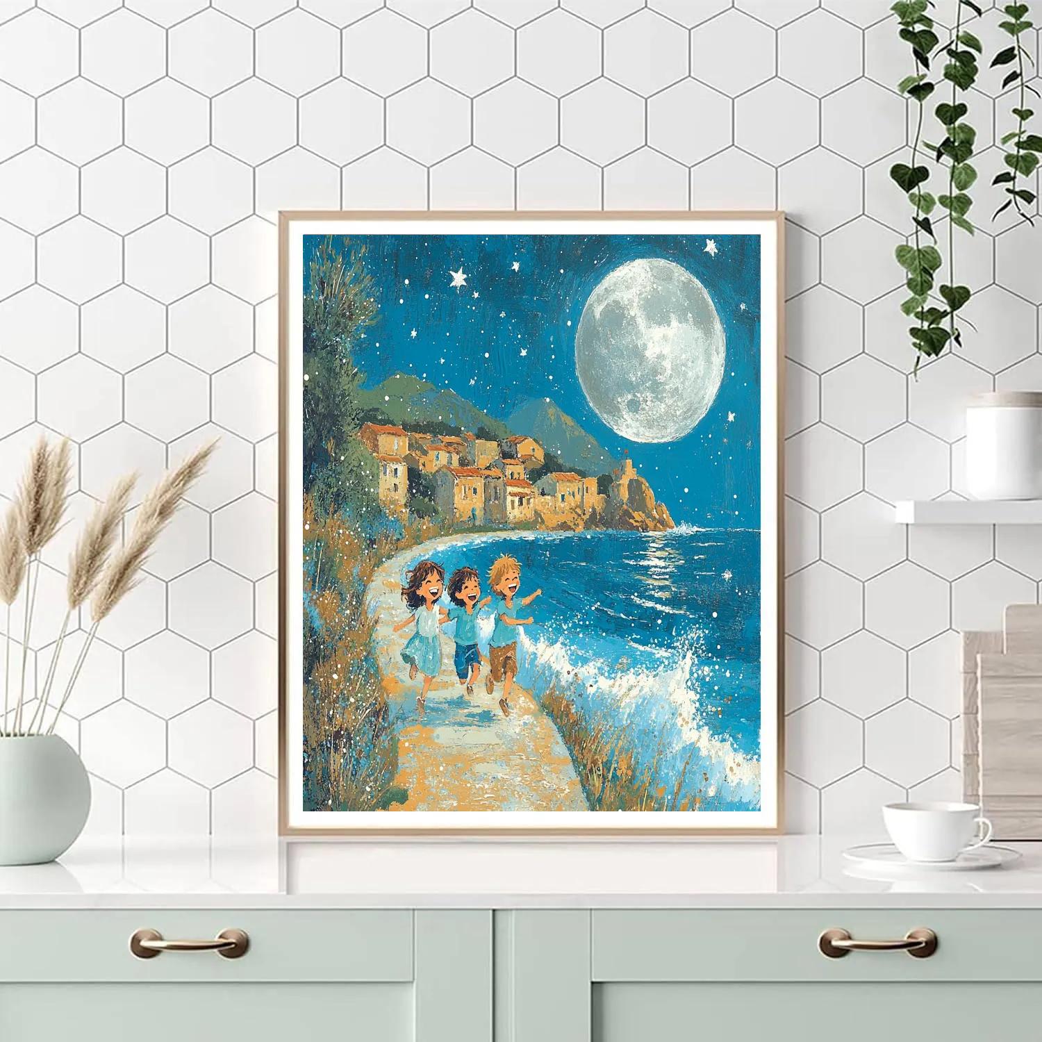 Luca Paguro And Alberto Seaside Moon Tide Race paint by numbers