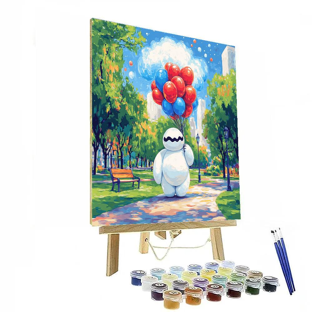 Baymax City Park Balloon Nebula Day paint by numbers