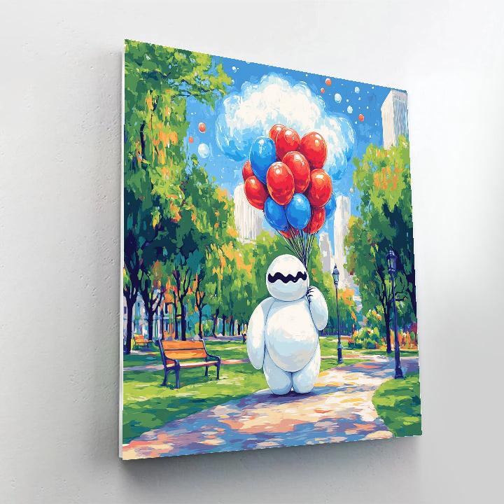 Baymax City Park Balloon Nebula Day paint by numbers
