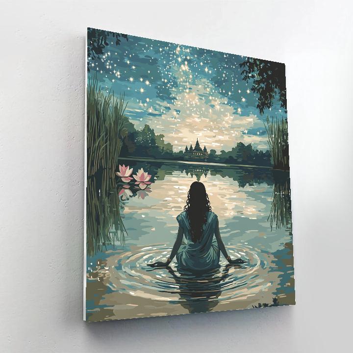 Krishna And The Mirror Lake Of Two Skies Numbered painting kits