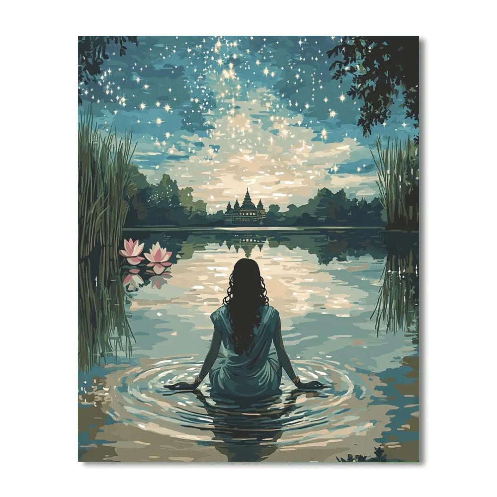 Krishna And The Mirror Lake Of Two Skies Numbered painting kits