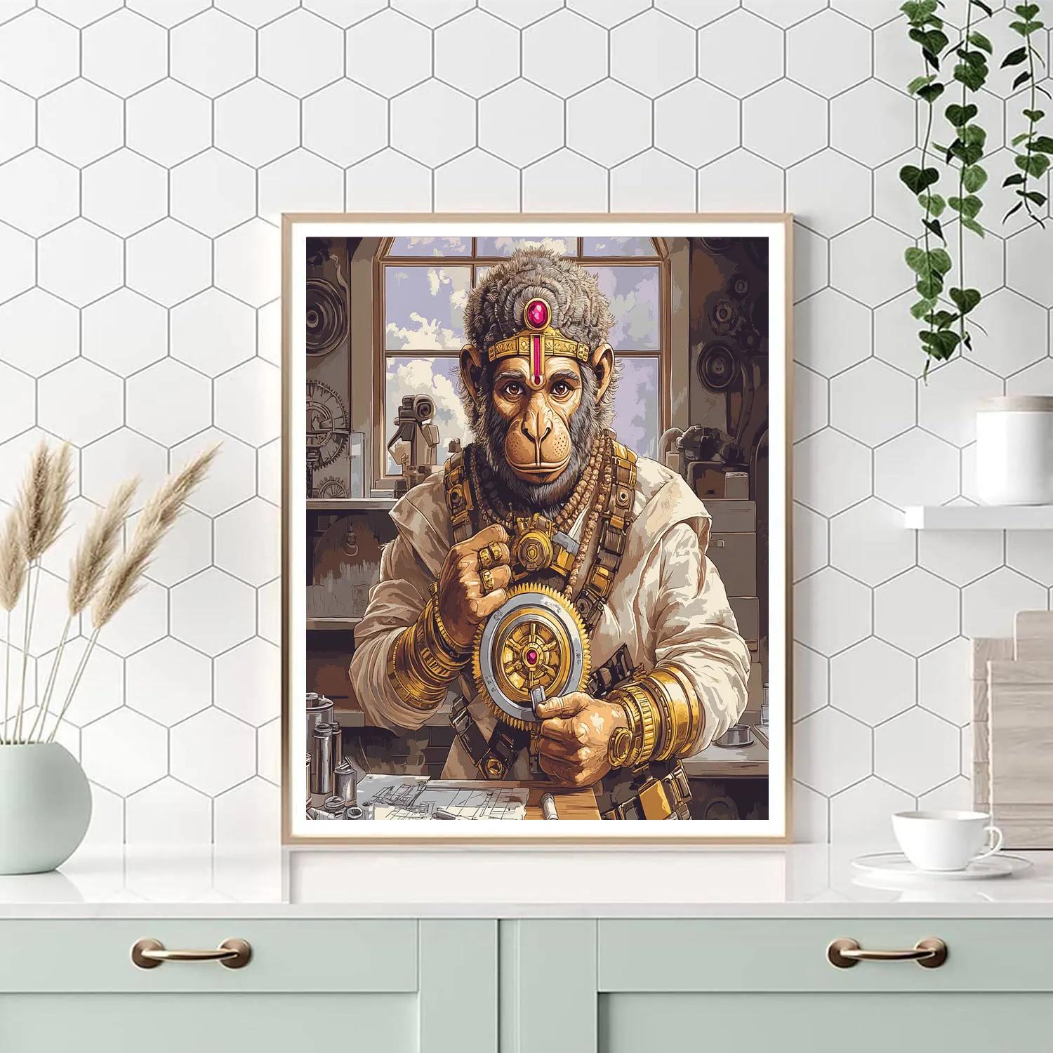 Clockwork Hanuman In The Atelier DIY paint by numbers