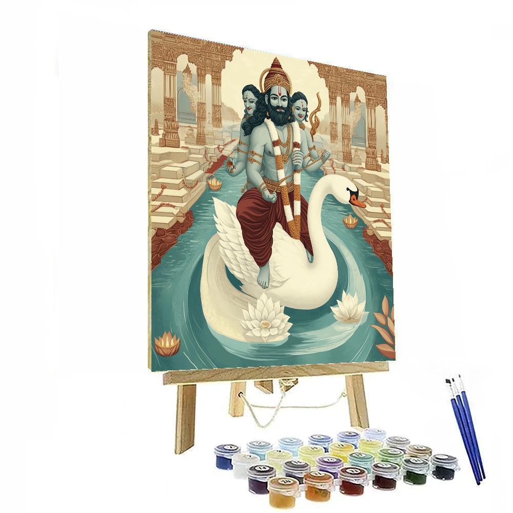 Brahma At The River Of Knowledge Number painting