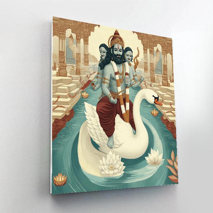 Brahma At The River Of Knowledge Number painting