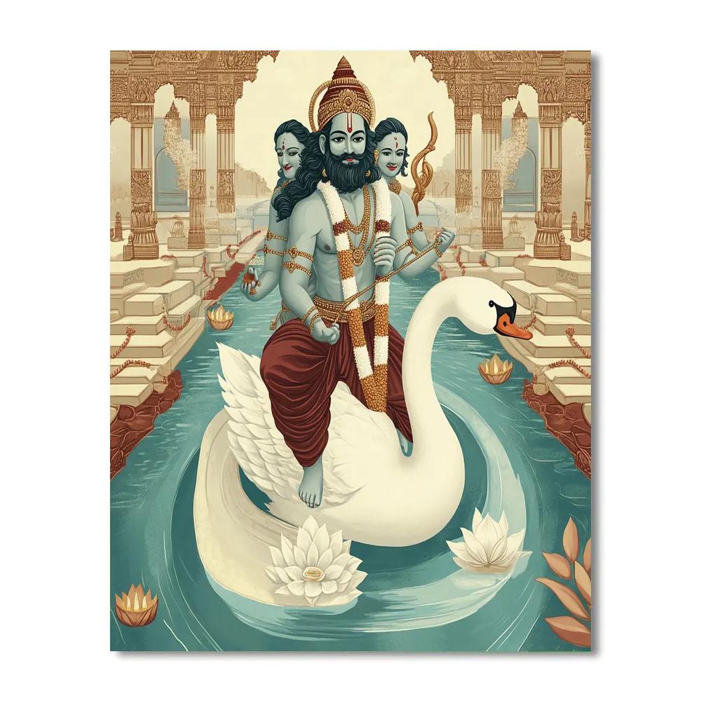 Brahma At The River Of Knowledge Number painting