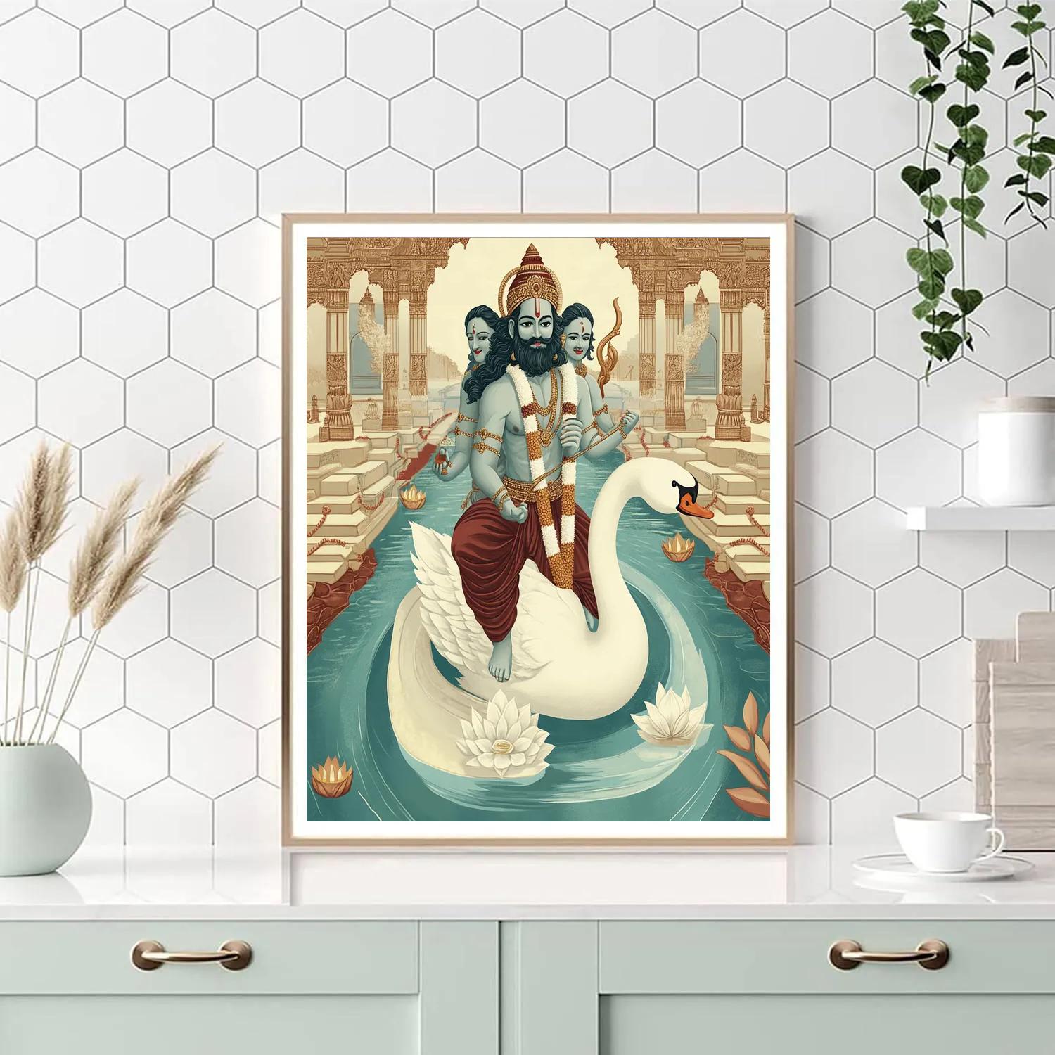 Brahma At The River Of Knowledge Number painting