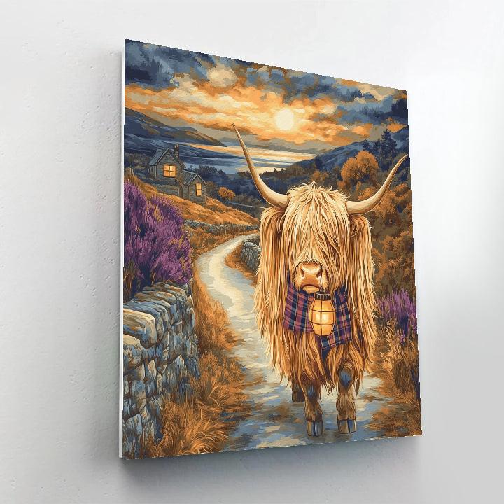 Highland Cow Lantern Parade Numbered painting kits