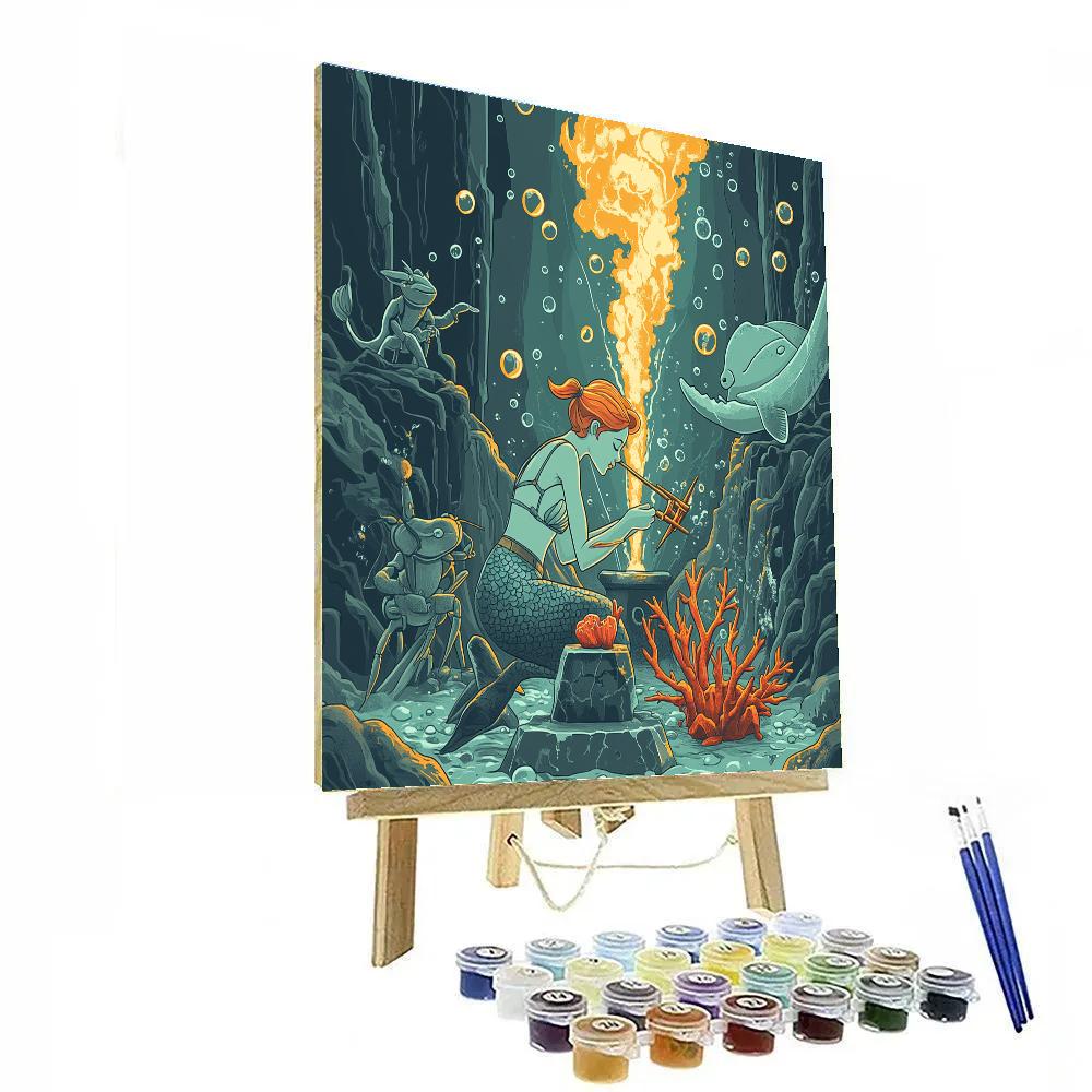 Coral Forge With Mermaid Numbered painting kits