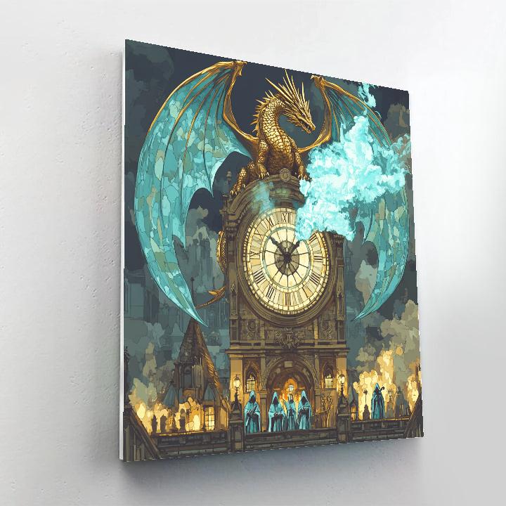 Clockwork Basilica Dragon Vigil Painting by numbers kit