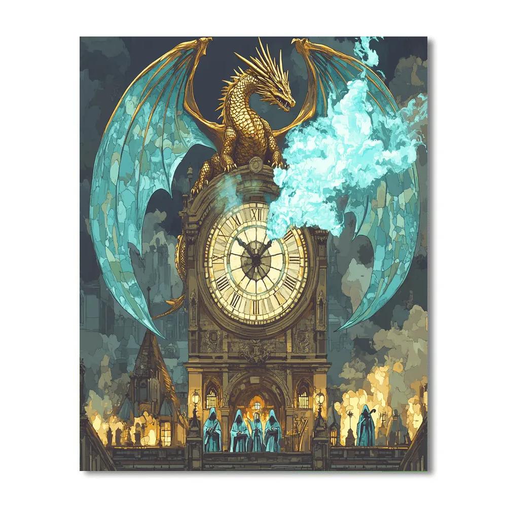 Clockwork Basilica Dragon Vigil Painting by numbers kit