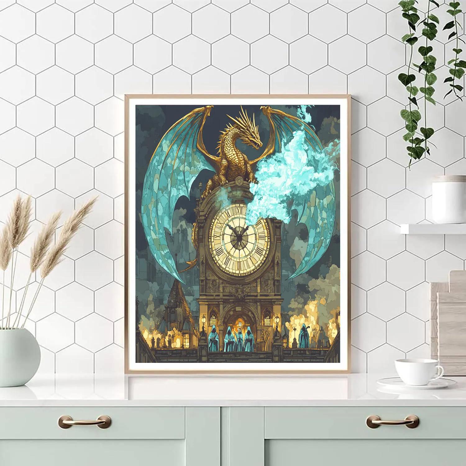 Clockwork Basilica Dragon Vigil Painting by numbers kit