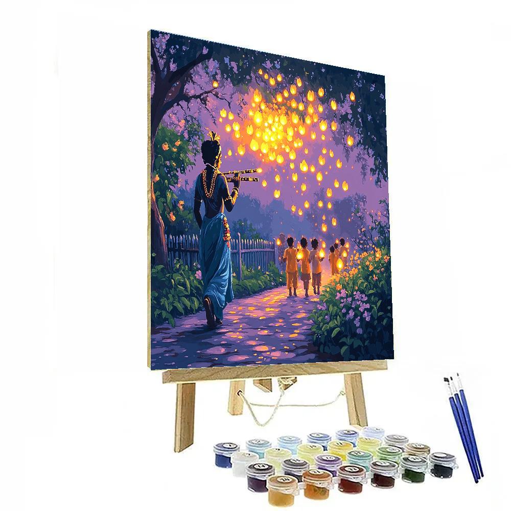 Krishna Hosts The Firefly Lantern Parade paint by numbers