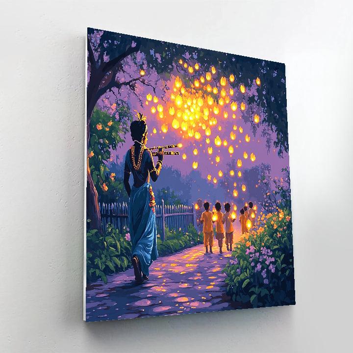 Krishna Hosts The Firefly Lantern Parade paint by numbers