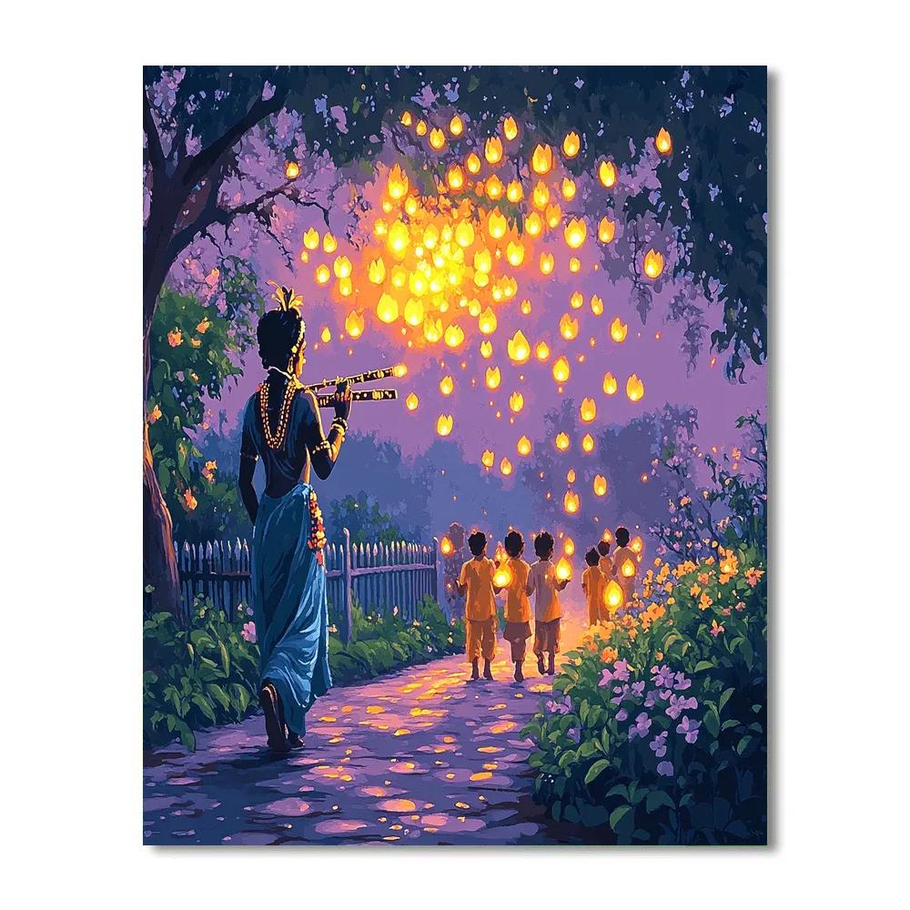 Krishna Hosts The Firefly Lantern Parade paint by numbers