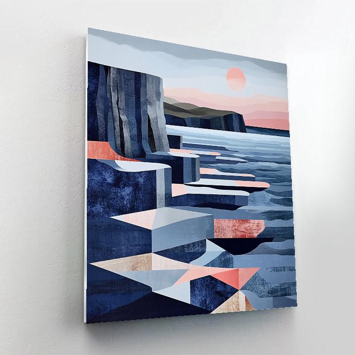 Pablo Picasso Inspired Geometric Coastal Cliffs And Moonlit Tides Numbered painting kits