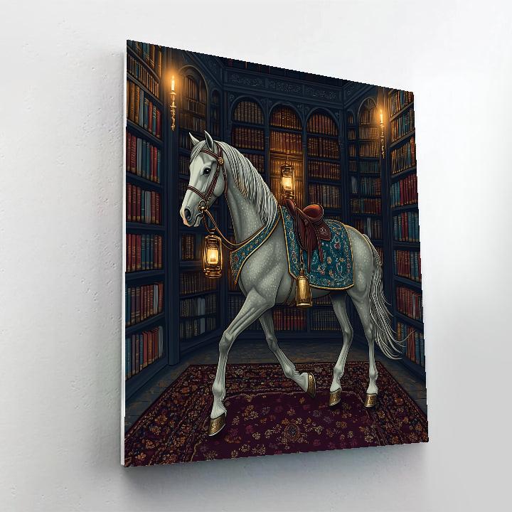 Library Lantern Horse Procession paint by numbers