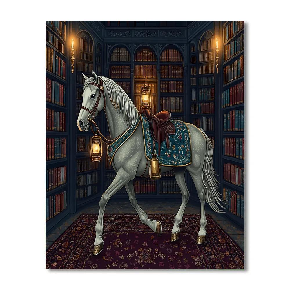 Library Lantern Horse Procession paint by numbers