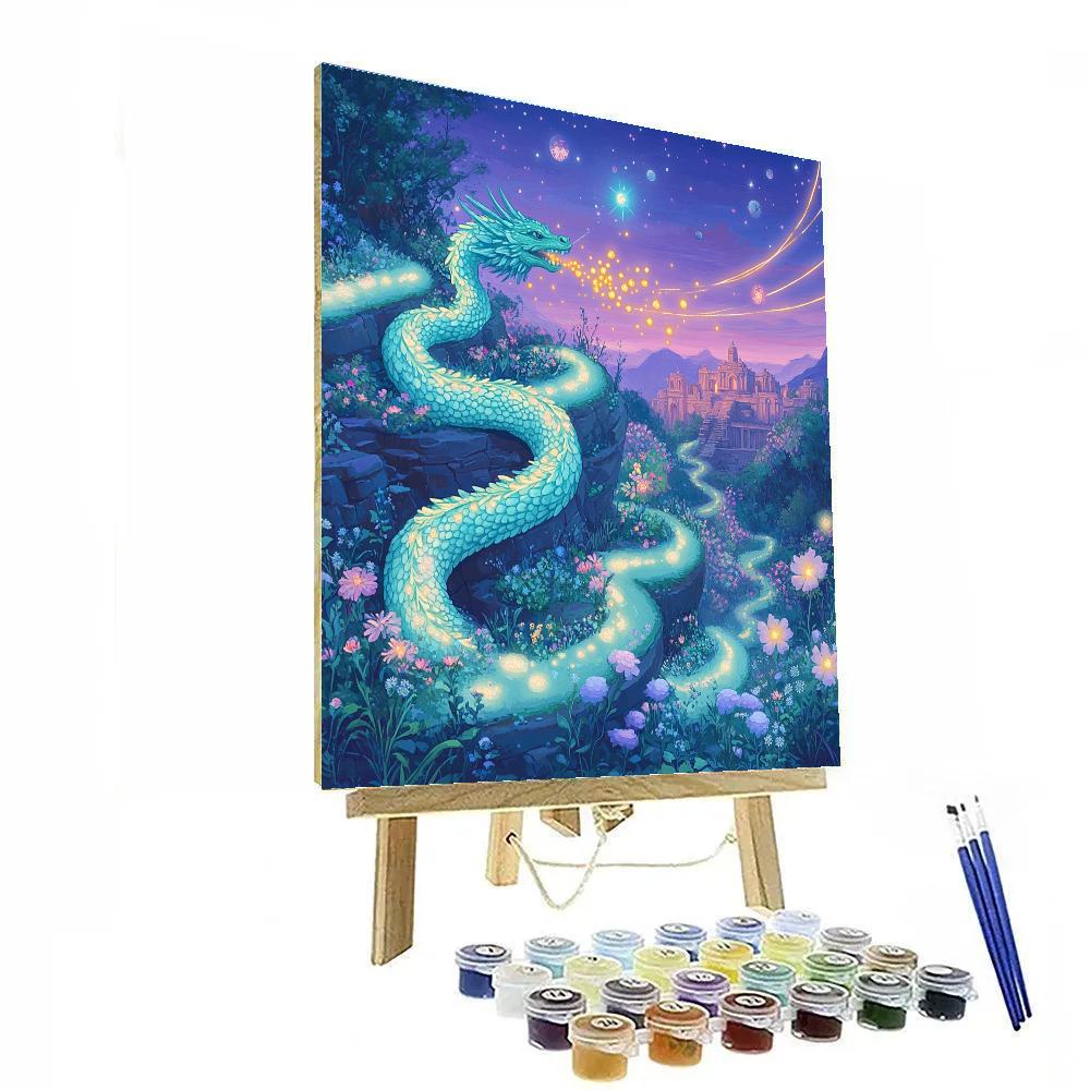 Garden Of Falling Comets With Dragon paint by number