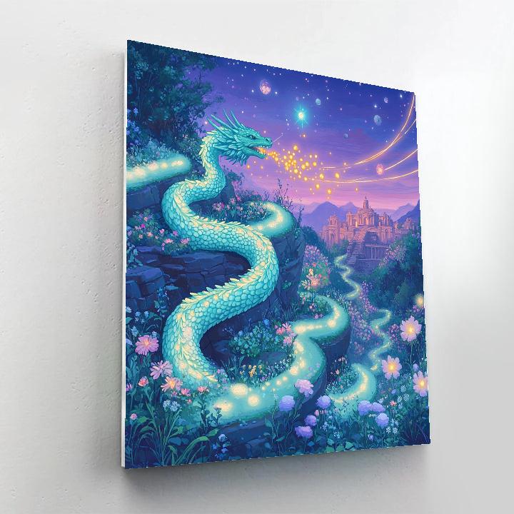 Garden Of Falling Comets With Dragon paint by number