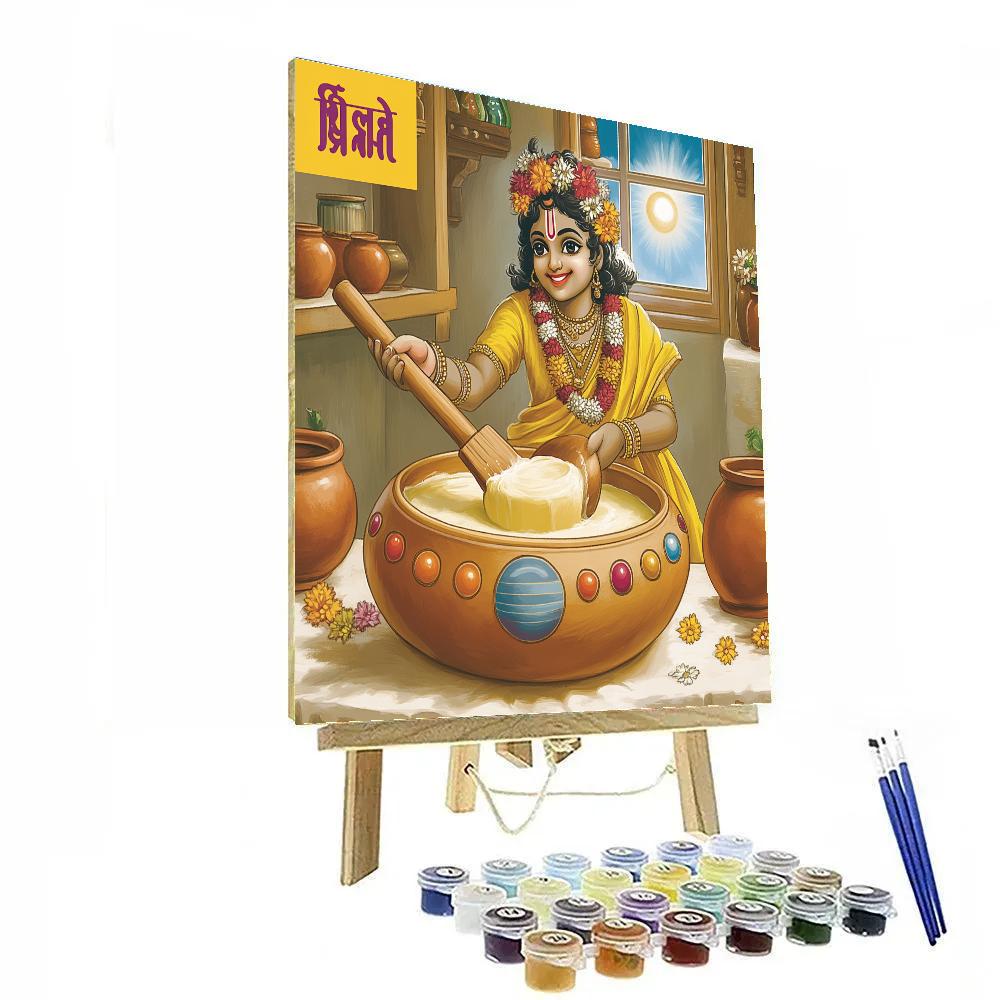 Krishna And The Planetary Butter Churn DIY paint by numbers