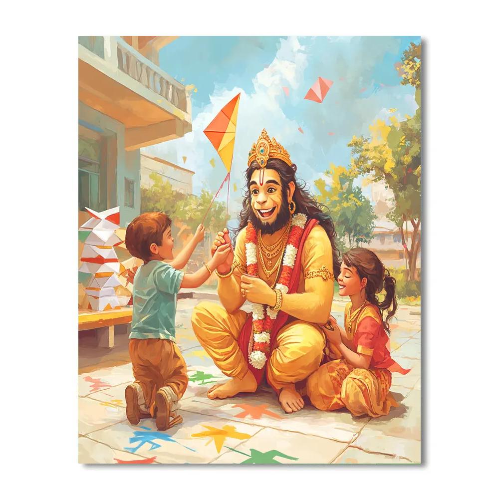 Hanuman Kite Workshop For Children Number painting