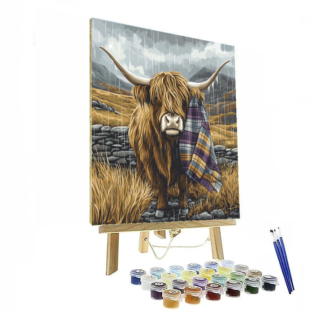 Stormproof Highland Cow Shelter Number painting