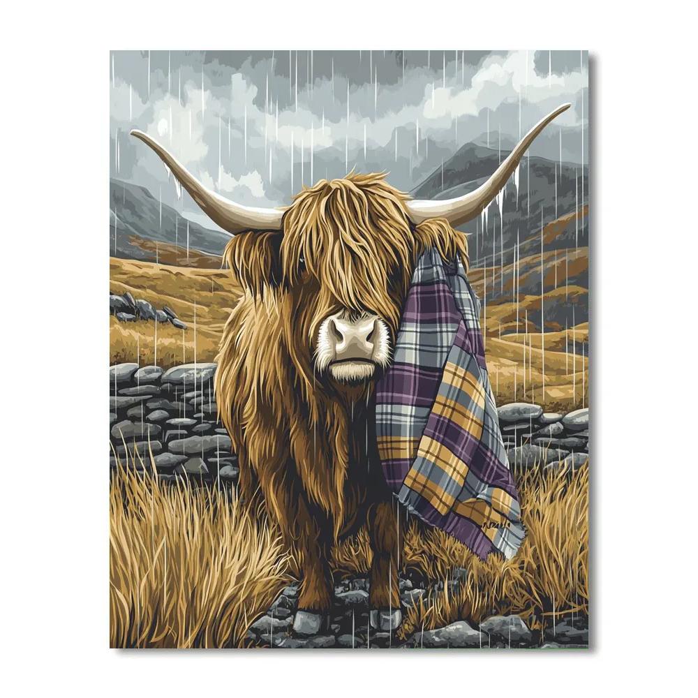 Stormproof Highland Cow Shelter Number painting