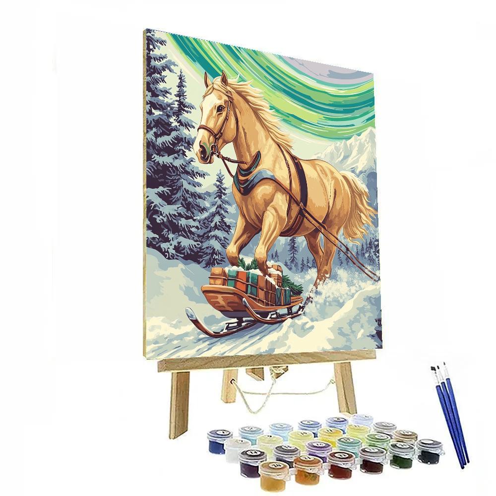 Aurora Ridge Caravan With Horse Painting by numbers kit