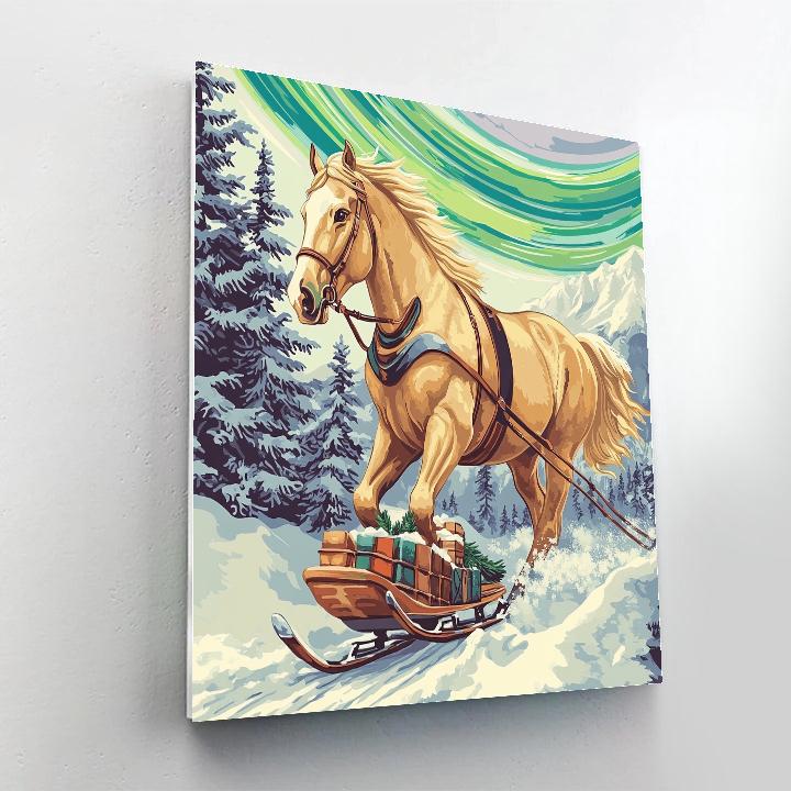 Aurora Ridge Caravan With Horse Painting by numbers kit