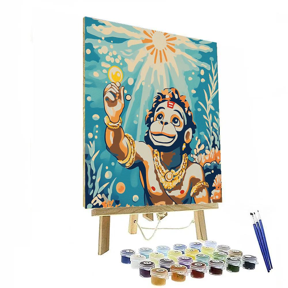 Hanuman Underwater Pearl Rescue paint by numbers