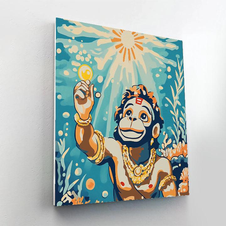 Hanuman Underwater Pearl Rescue paint by numbers