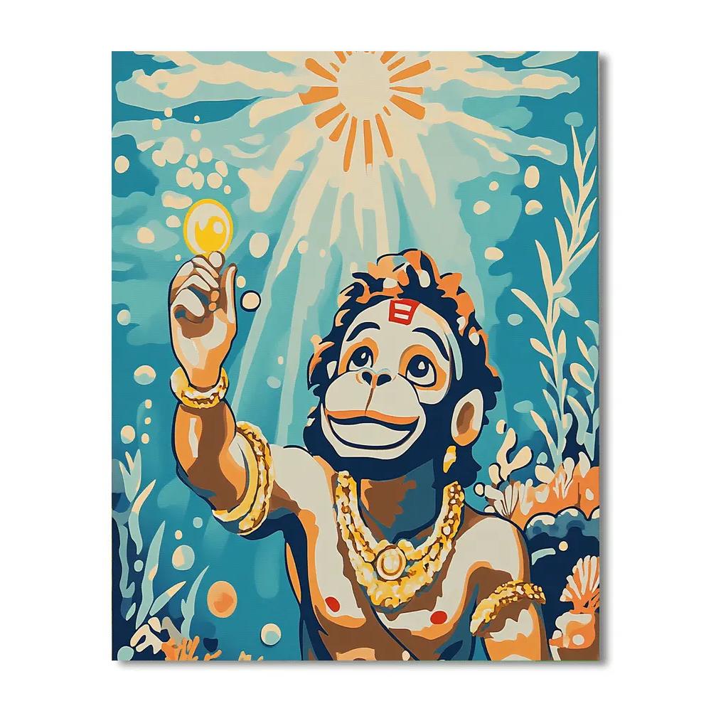 Hanuman Underwater Pearl Rescue paint by numbers