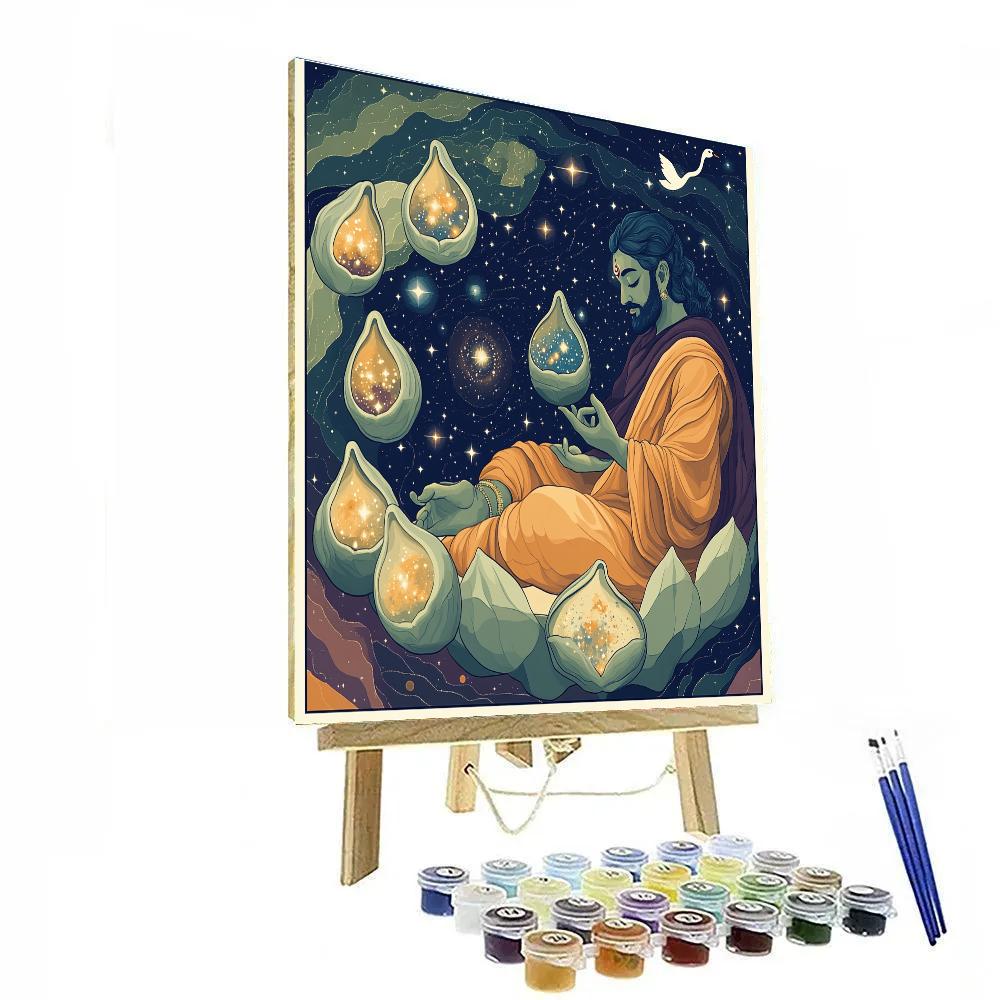 Brahma Crowned Among The Cosmic Seed Pods Painting by numbers kit
