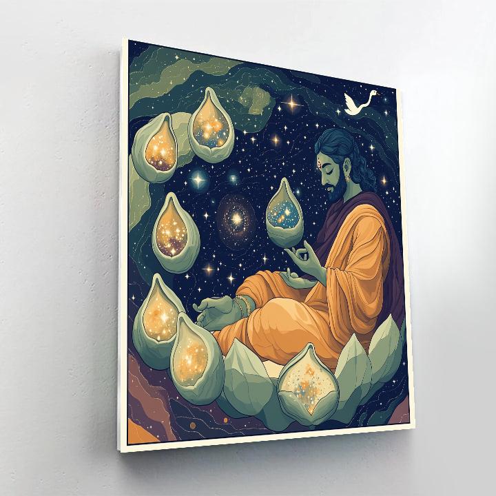 Brahma Crowned Among The Cosmic Seed Pods Painting by numbers kit