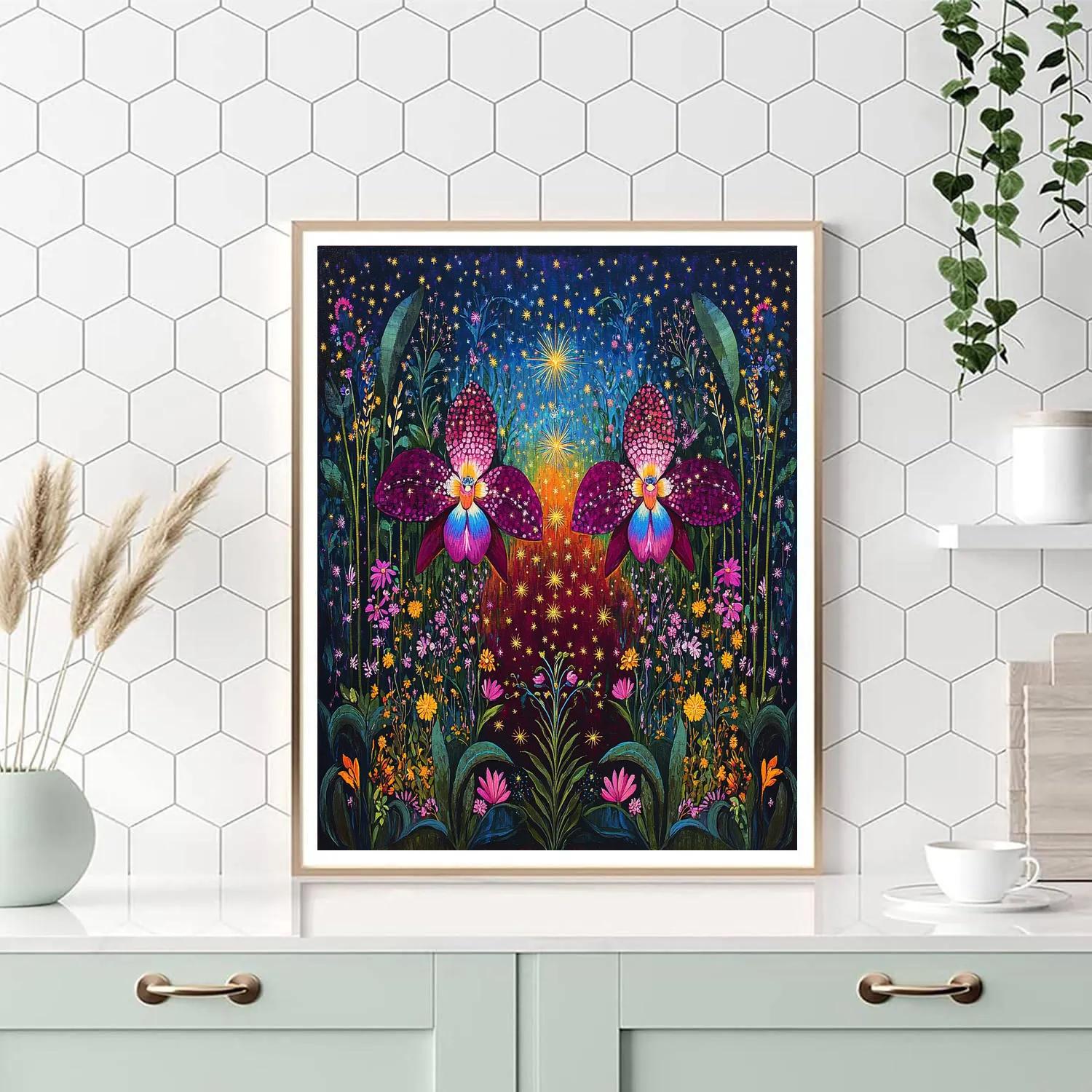 Frida Kahlo Inspired Thorned Orchid Constellation Numbered painting kits